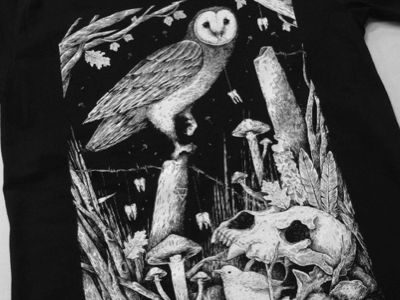 Coven Shirt! coven cover forest illustration magazine owl skull