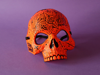 Skull Mask design drawing floral halloween skull