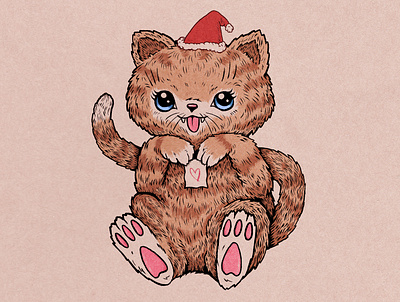 Mewwww cat character christmas cute festive