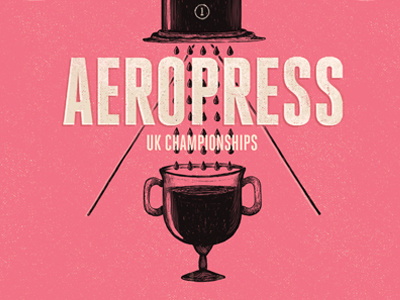 Aeropress aeropress championships coffee competition drawing ink poster screenprint