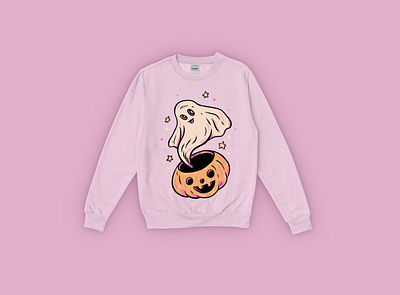 Sweater Pre-order cute design drawing ghost halloween illustration pumpkin spooky