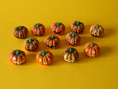 Little Pumpkin Pals cute design halloween illustration model painting pumpkin pumpkins sam dunn spooky