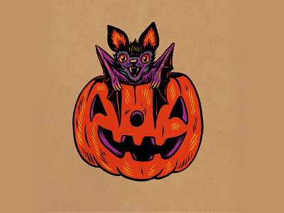 WEENZINE EIGHT bat cute drawing halloween illustration pumpkin spooky