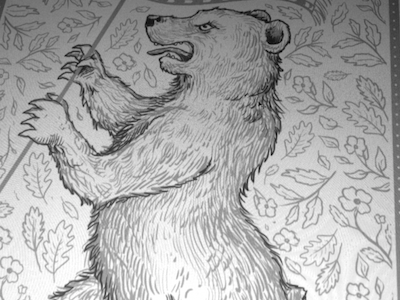 Urs bear crest drawing floral pattern preview romania sketch