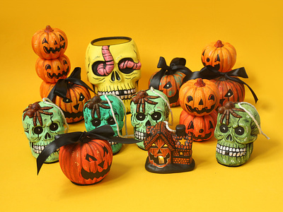 New art designs halloween paint pumpkin sam dunn skull spooky