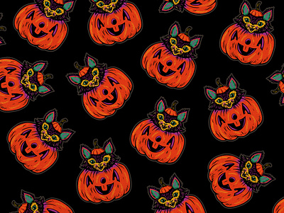 Boop Spookster art cat cute design drawing halloween illustration pumpkin spooky spoopy