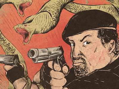 Poison Pistols action film fun illustration movie poster snakes sylvester stallone
