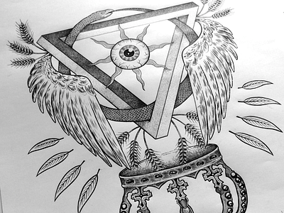 All Seeing drawing eyeball geometry illustration ink penrose stippling triangle