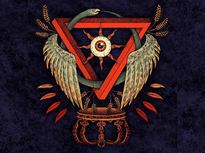 The Harvest drawing eyeball geometry illuminati illustration ink penrose stippling tattoo triangle