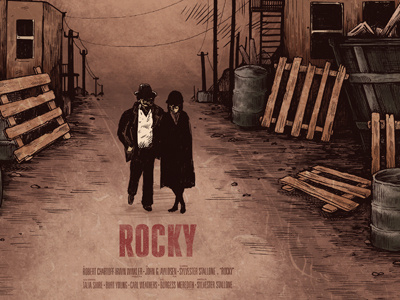 Rocky film illustration ink itallian movie rocky stallion stallone wip