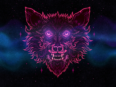 Cosmic art cosmic design drawing illustration sam dunn space wolf