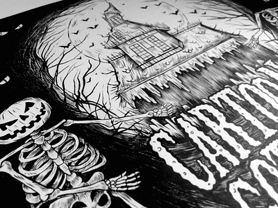 Goth cd cover halloween haunted house illustraion music nightmare october skeleton skull