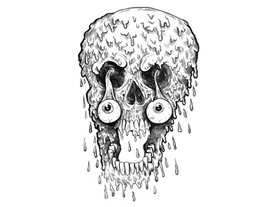 Drawlloween art drawing drawlloween gore halloween illustration inktober monster skull