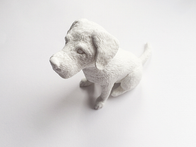 Lab 3d art clay craft cute dog hand labrador made model white