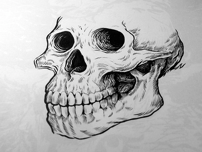 Ahhhh art drawing illustration ink skull traditional tshirt wip