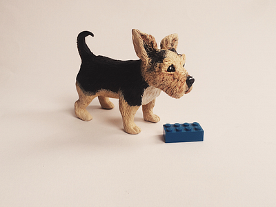 Rafffff art clay craft dog fimo model paint pet puppy