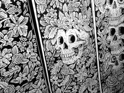 Decks deck detail floral flowers illustration leaves skate skateboard skull