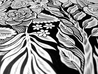 Fixed drawing floral flowers illustration ink pattern pen