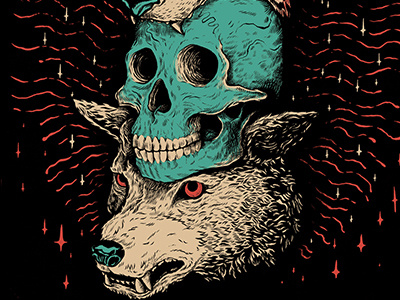Mastodon | 01 art band illustration ink mastodon merch pen skull tshirt wolf
