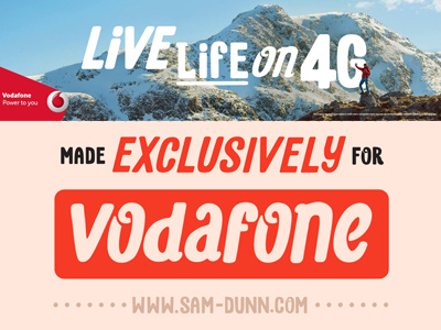 Vodafone Type advertising design font hand drawn type typeface typography vodafone