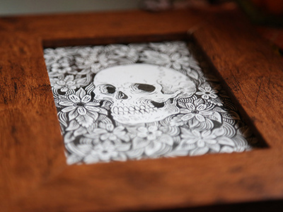 Frames art buy diy drawing frames illustration ink mini skull