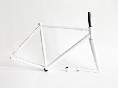 Spoon Customs bike drawing frame illustration road bike white