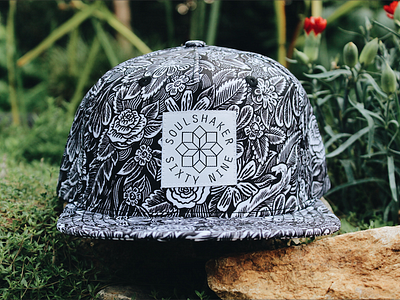 Soulshaker cap drawing floral illustration ink pattern rose snapback