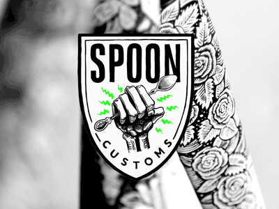 Spoon bike custom cycling frame illustration ink paint spoon