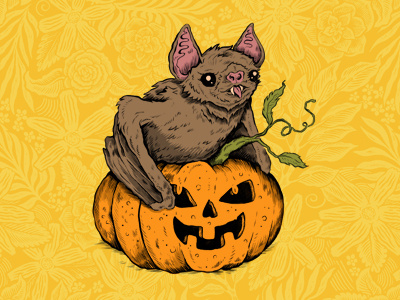 Drawlloween - 4 Vampire bat draw drawing drawlloween halloween illustration pen pumpkin vampire