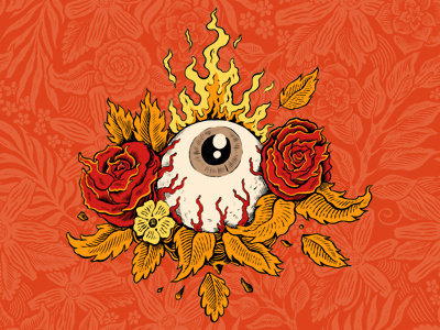 Drawlloween - 9 Eyeball drawing drawlloween eye eyeball halloween illustration october rose tattoo