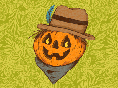 Drawlloween - 29 Scarecrow art drawing floral halloween illustration pumpkin scarecrow