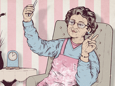 Buzzfeed - Give you Nan a Smartphone buzzfeed drawing editorial grandma illustration nan selfie