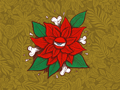 12 Inks of Christmas animation blink drawing eye eyeball festive flower illustration poinsettia weird