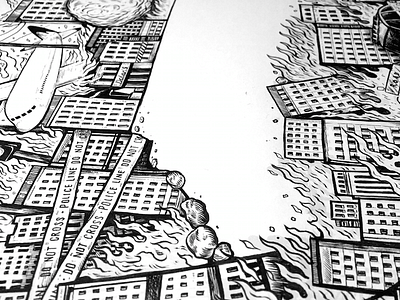 City buildings city detail draw drawing illustration ink pen