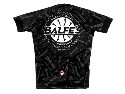 Balfe's Bikes art cycling illustration ink jersey kit milltag pattern repeat