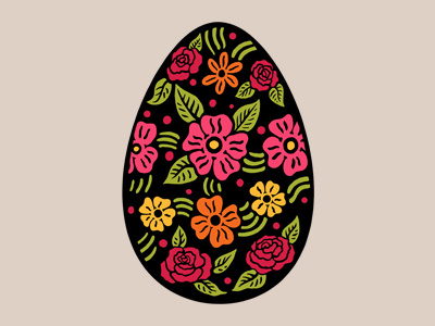 Good Egg art drawing easter egg eggs floral illustration leaves rose