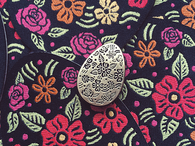 Giveaway! drawing easter egg floral flowers illustration patch pin roses