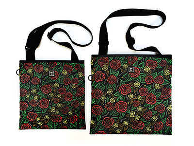 Rickshaw Bags bag drawing floral flowers illustration ink musette patter rose