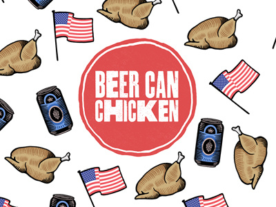 Beer Can Chicken art beer drawing food illustration logo packaging type