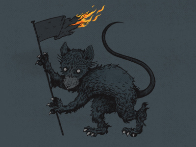 Rat art crest drawing illustration ink pen rat