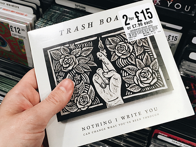 Trash Boat art cd cover floral illustration lino print rose