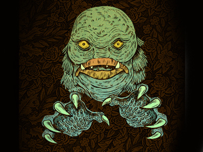 Drawlloween 8 - Creature From The Black Lagoon creature drawlloween famous halloween illustration ink inktober monster pen