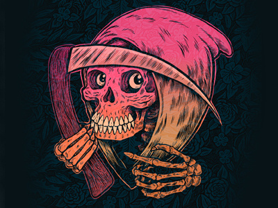 Drawlloween 13 - Reaper drawlloween halloween illustration ink inktober pen reaper skull