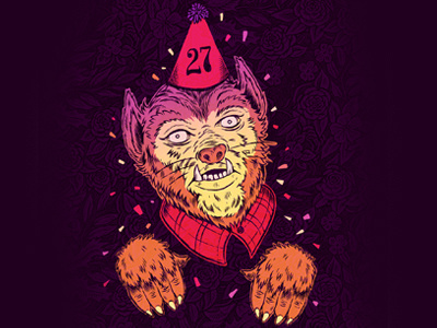 Drawlloween 14 - Werewolf birthday drawing drawlloween halloween illustration ink inktober october pen werewolf