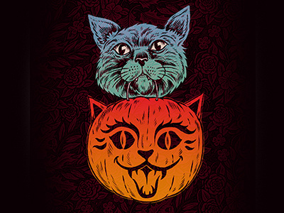 Drawlloween 21 - Black Cat cat cute drawing drawlloween halloween illustration inktober october pumpkin