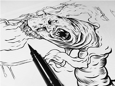 Thing drawing illustration ink inking movie pen poster thing
