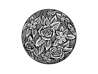 Coaster art coaster drawing floral flower illustration ink pen rose