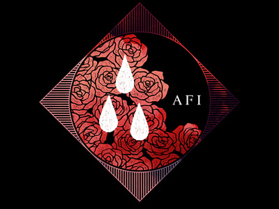 AFI afi blood drawing floral illustration ink logo pen rose