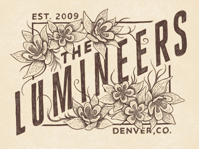 The Lumineers colorado denver floral illustration lumineers tshirt