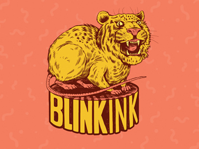 Blinkink chimera creature drawing illustration ink logo mythical pen typography